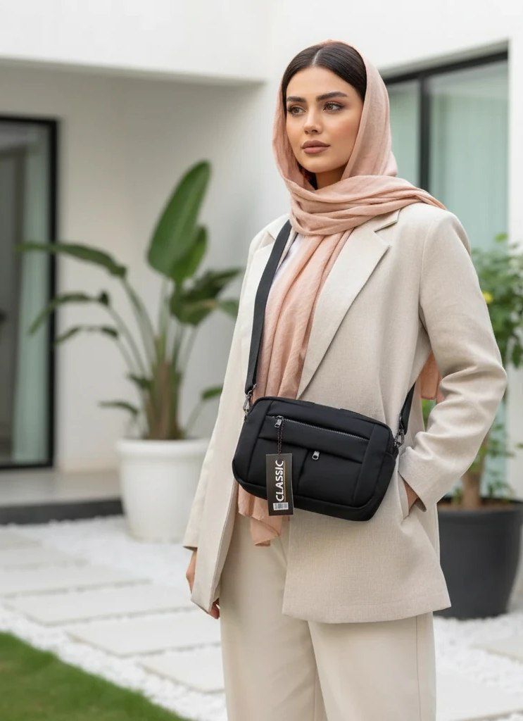 کیف دوشی زنانه 4زیپ شیک کار مشهد طرح ( A 4Zipper02)