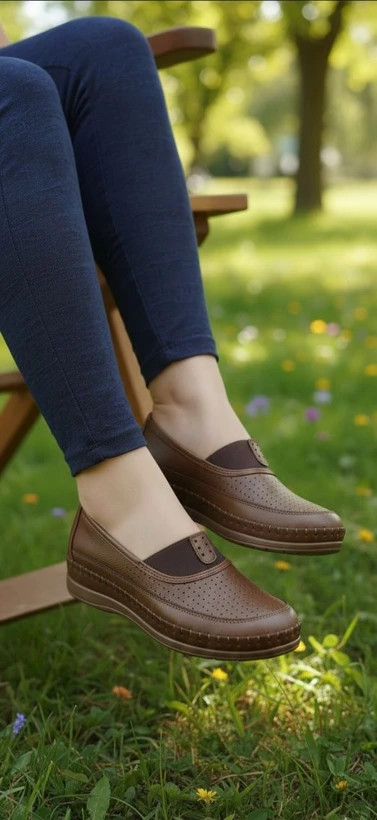 کفش طبی زنانه چرم با پد خارپاشنه طرح (p shoes 06)