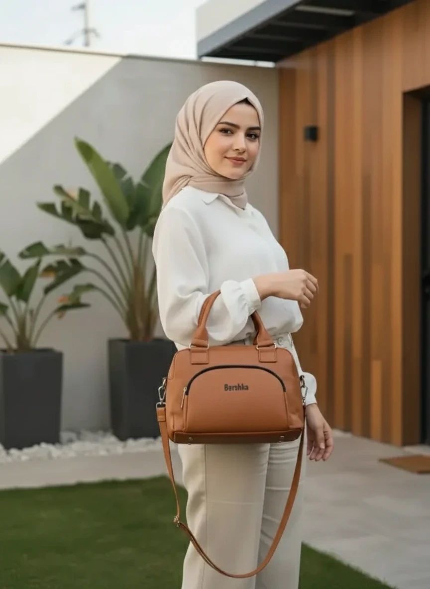 کیف دوشی زنانه 4 زیپ کار مشهد طرح (A bershka)