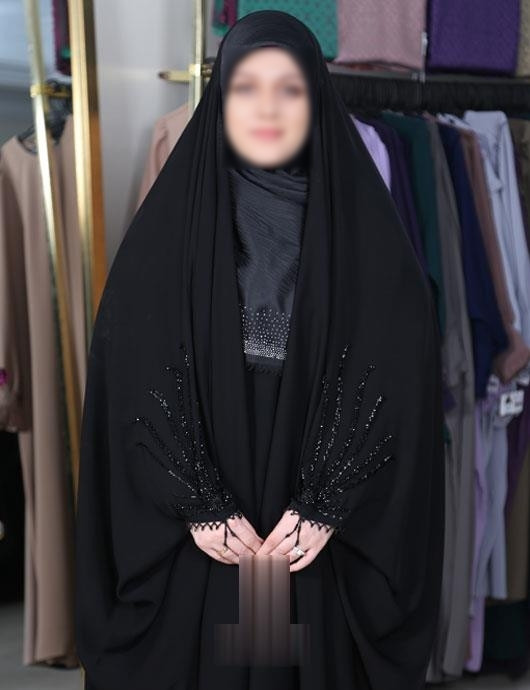 چادر مشکی عربی جواهردوزی خورشید کد 12078