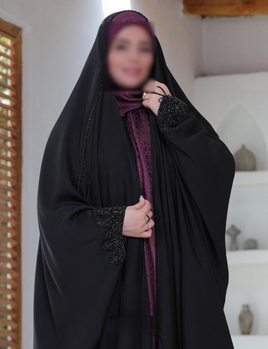 چادر مشکی عربی جواهردوزی ستاره کد 12077
