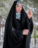 چادر مشکی عربی جواهردوزی بابونه کد 12063