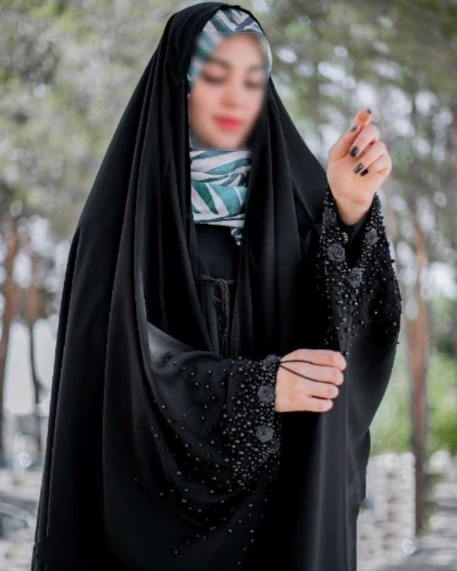چادر مشکی عربی جواهردوزی بابونه کد 12063
