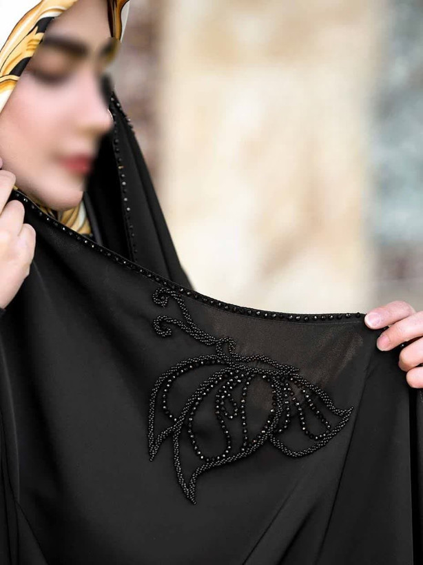 چادر مشکی عربی جواهردوزی پروانه کد 12062