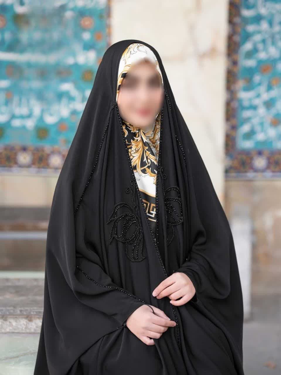 چادر مشکی عربی جواهردوزی پروانه کد 12062