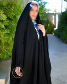 چادر مشکی عربی جواهردوزی پرند کد 12049