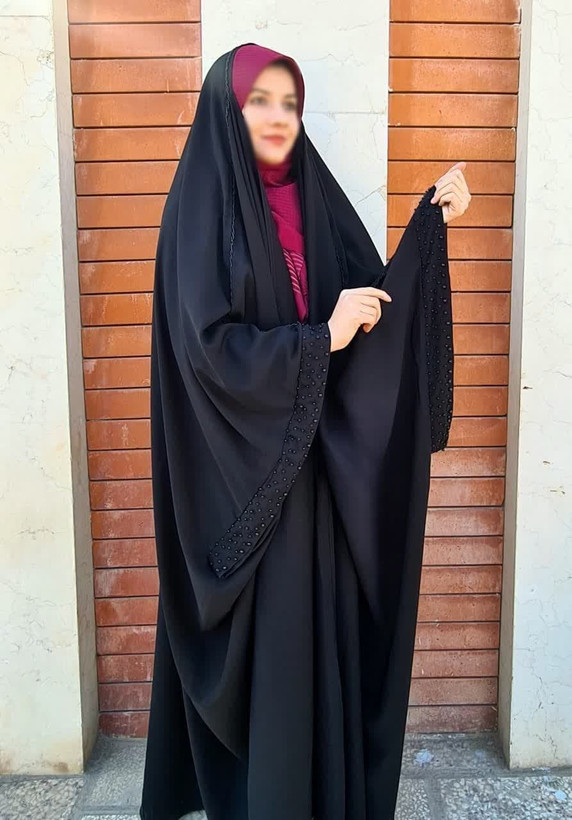 چادر مشکی عربی یاسمین جواهردوزی طوبی(آماده سازی 7 روز کاری ) کد 12048