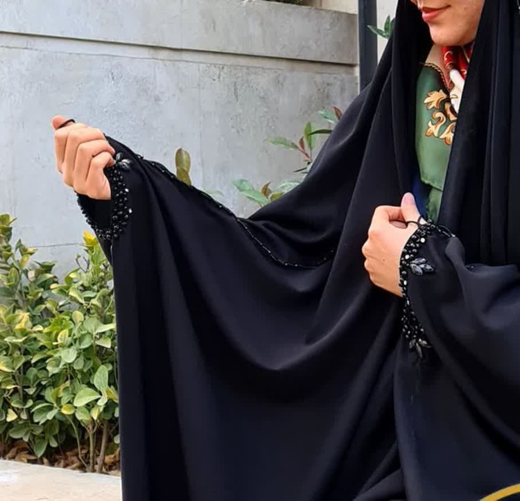 چادر مشکی عربی جواهردوزی ملکه کد 12038