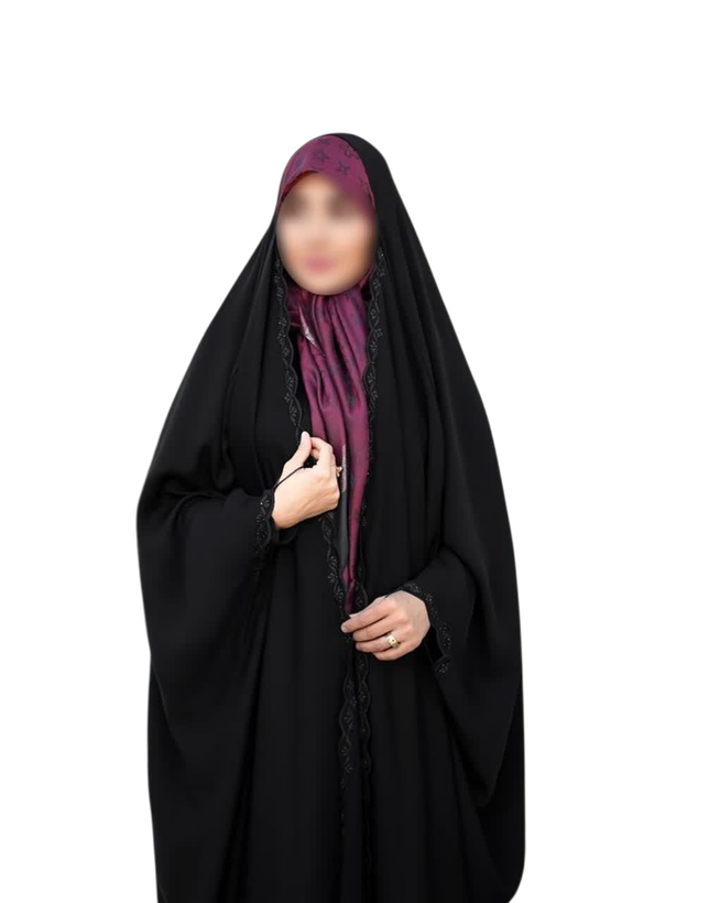 چادر مشکی عربی گلدوزی منیژه کد 12033