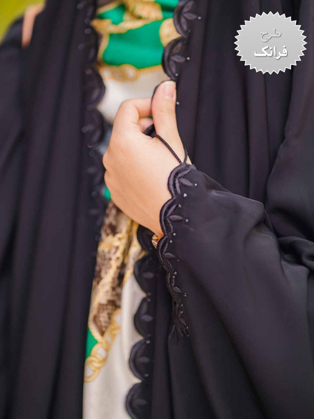 چادر مشکی عربی گلدوزی فرانک کد 12026