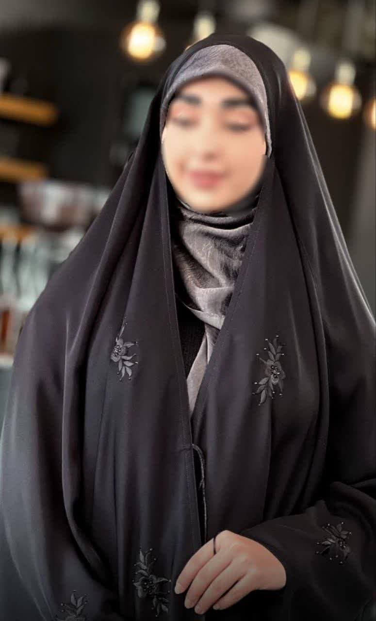 چادر مشکی عربی گلدوزی رز کد 12019