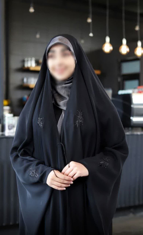 چادر مشکی عربی گلدوزی رز کد 12019