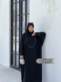 مانتو عبایی آذر مشکی کد 14021