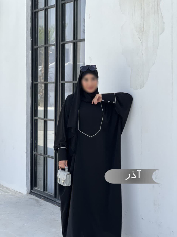 مانتو عبایی آذر مشکی کد 14021