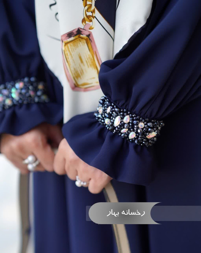 مانتو عبایی رخسانه بهارمشکی کد 14018
