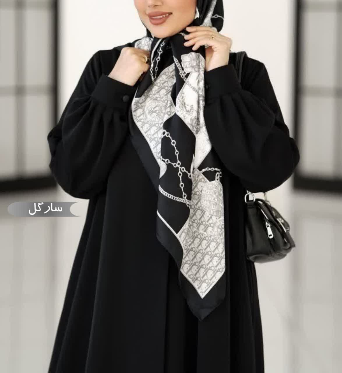 مانتو عبایی سارگل مشکی کد 14014