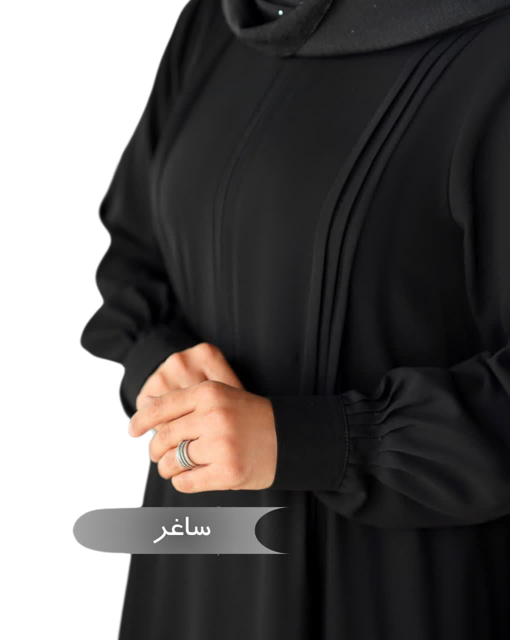 مانتو عبایی ساغر مشکی کد 14013