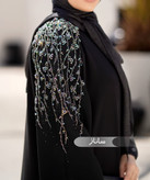 مانتو عبایی ساناز مشکی کد 14012