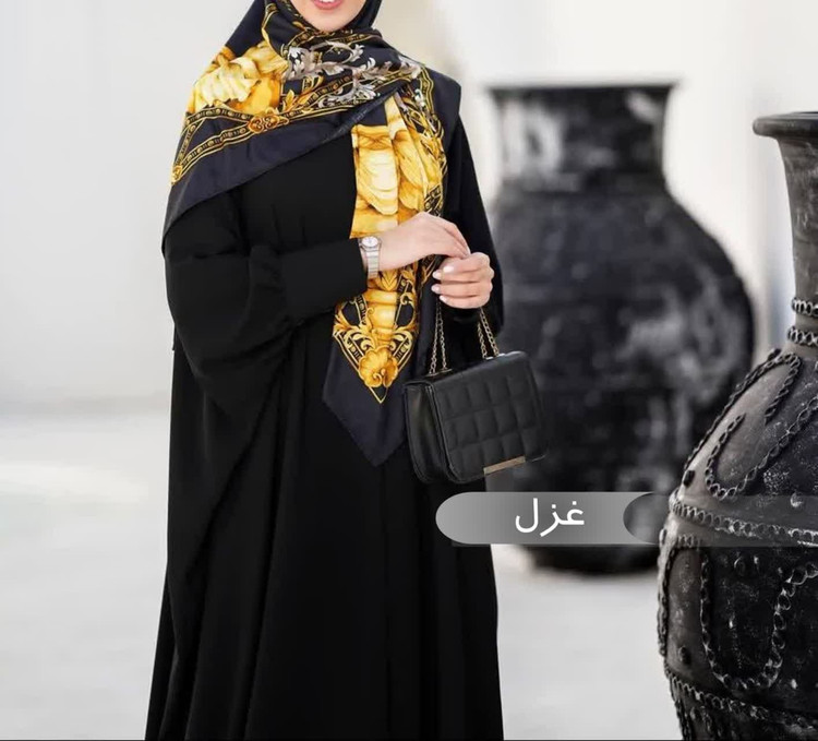مانتو عبایی غزل مشکی کد 1408