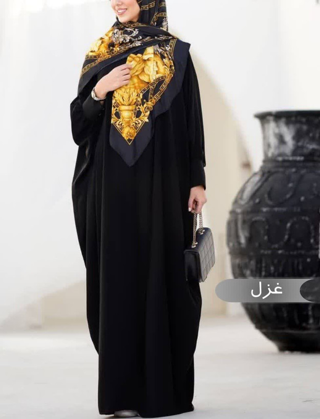 مانتو عبایی غزل مشکی کد 1408