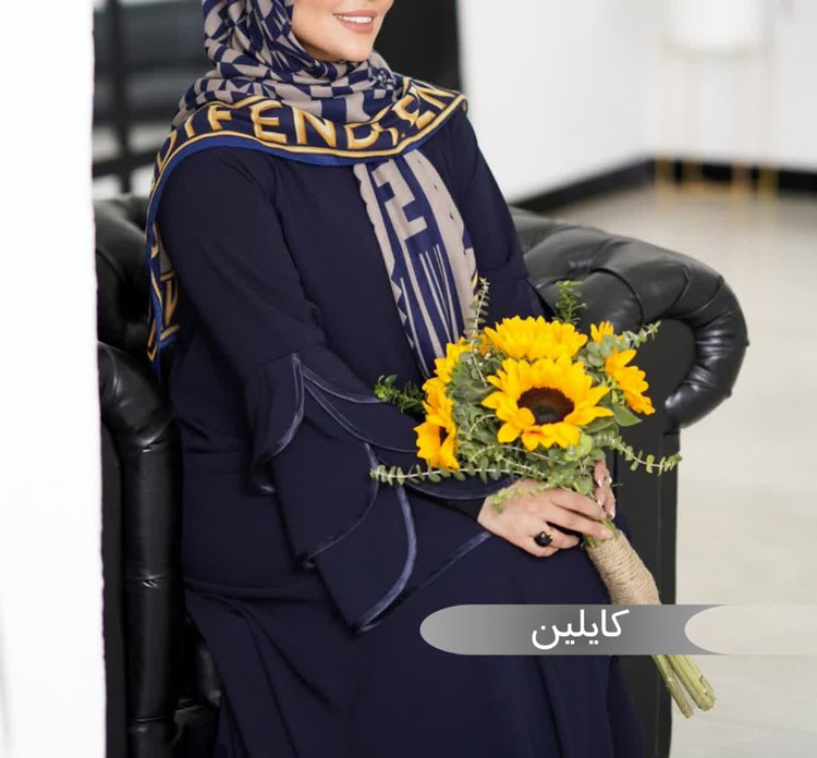 مانتو عبایی کایلین مشکی کد 1407