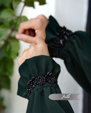مانتو عبایی گلناز مشکی کد 1406