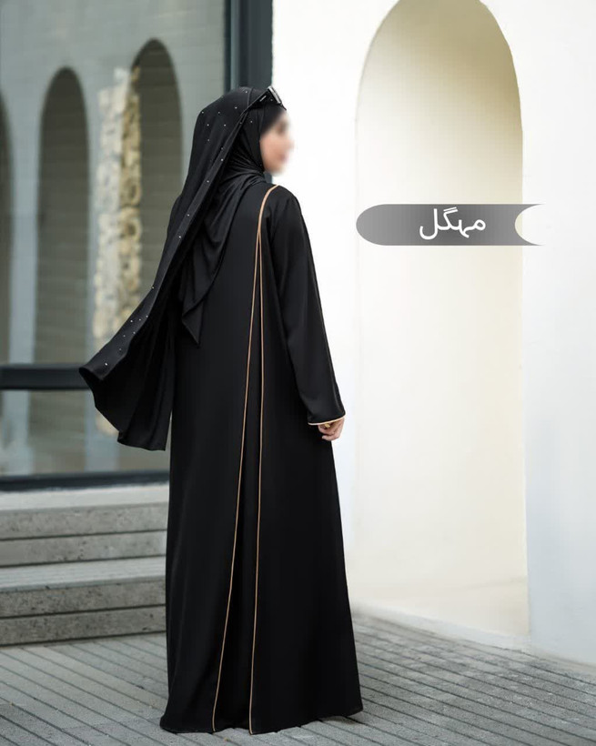 مانتو عبایی مهگل مشکی کد 1405