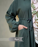 مانتو عبایی مهلا مشکی کد 1404