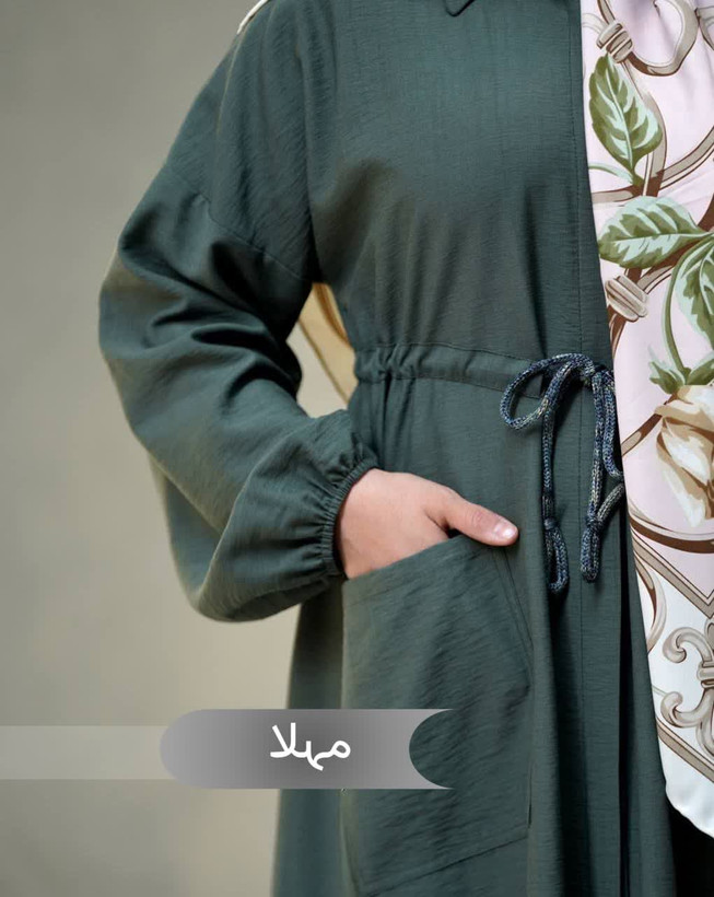 مانتو عبایی مهلا مشکی کد 1404