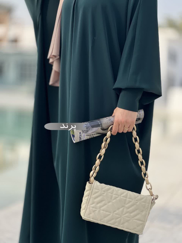 مانتو عبایی پرند مشکی کد 1401