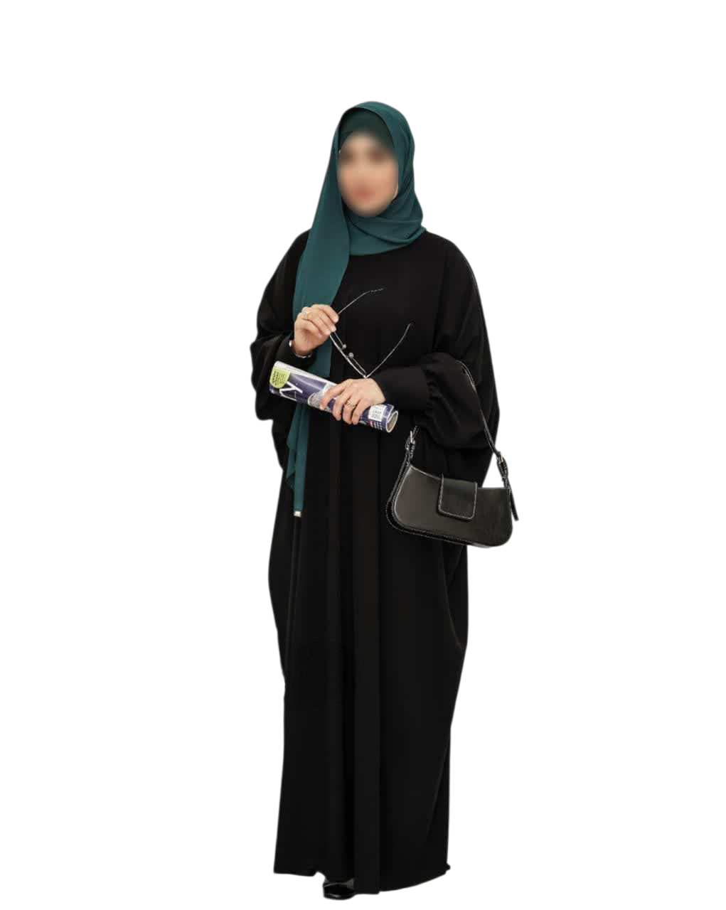 مانتو عبایی پرند مشکی کد 1401