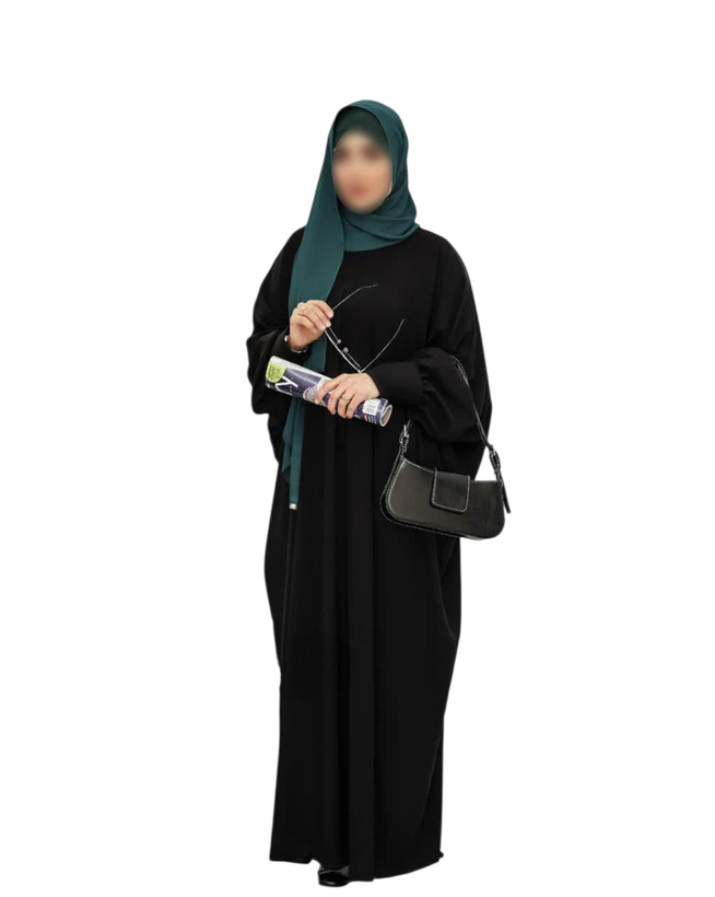 مانتو عبایی پرند مشکی کد 1401