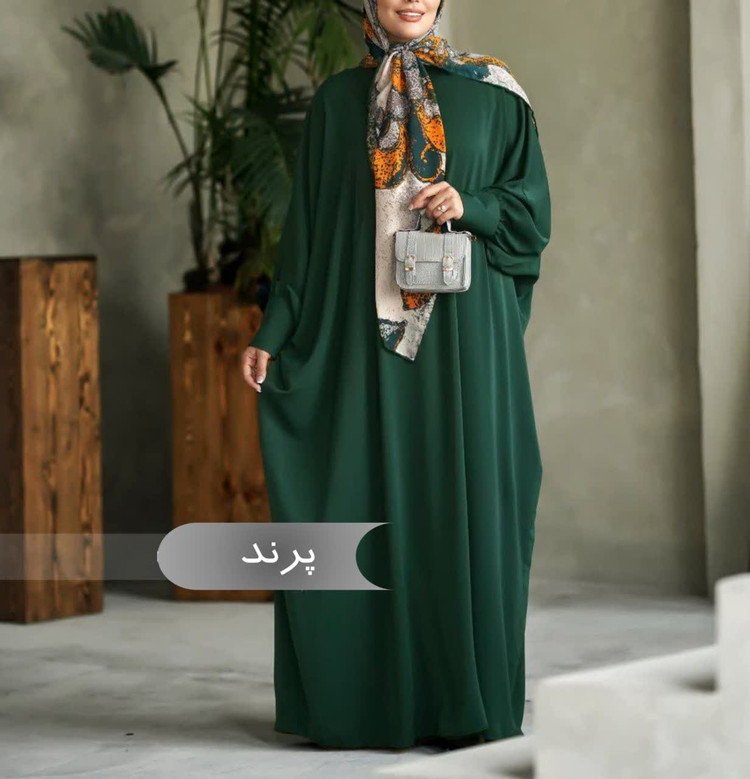 مانتو عبایی پرند مشکی کد 1401