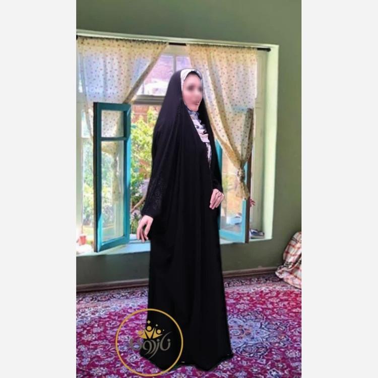 چادر مشکی جده نگین کاری کرپ ( بسته 3 تایی عمده )